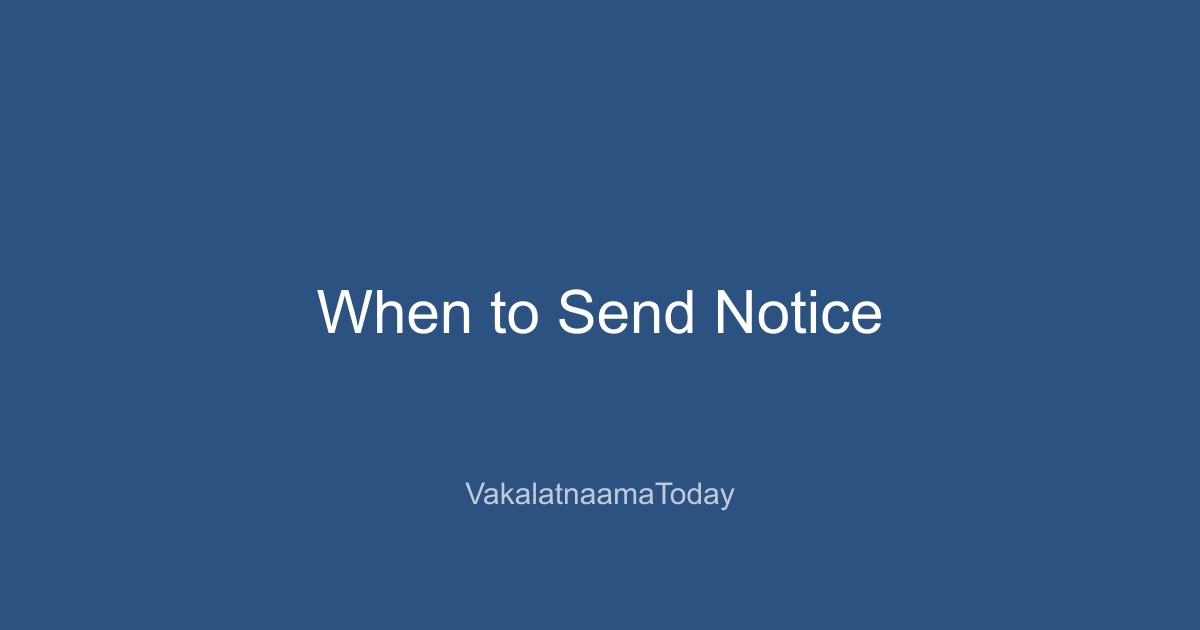 When to Send a Legal Notice for Money Recovery? (Timing & Strategy Guide)